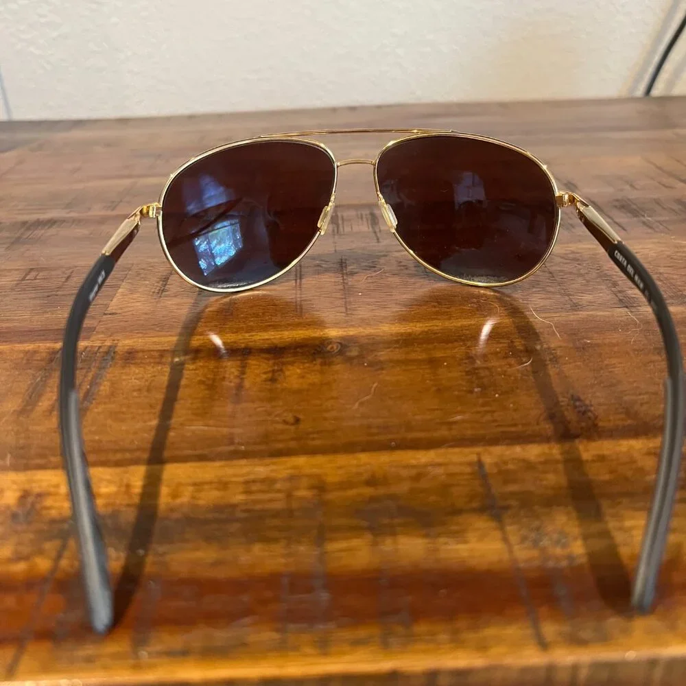 Costa Gold Frame Aviator Sunglasses with Blue Mirrored Lenses